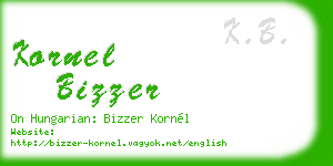 kornel bizzer business card