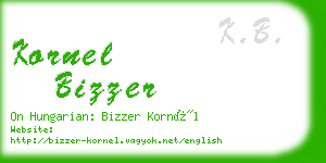 kornel bizzer business card